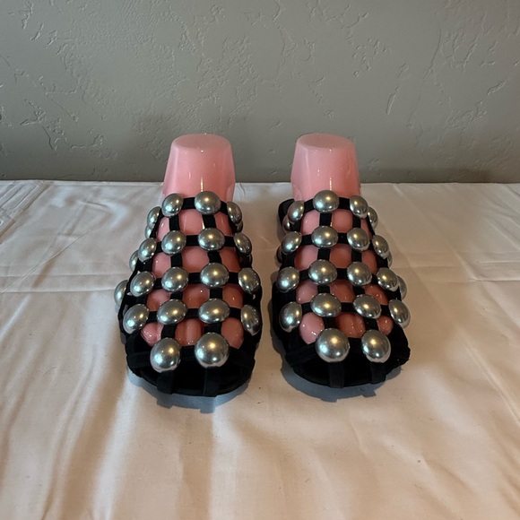 Alexander Wang Black Sandals With Silver Studs - Picture 1 of 7